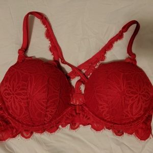 PINK Victoria's Secret  36C Red Lace Bra